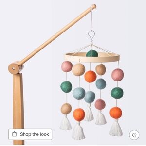 Cloud Island Pastel Mobile with Wooden Arm